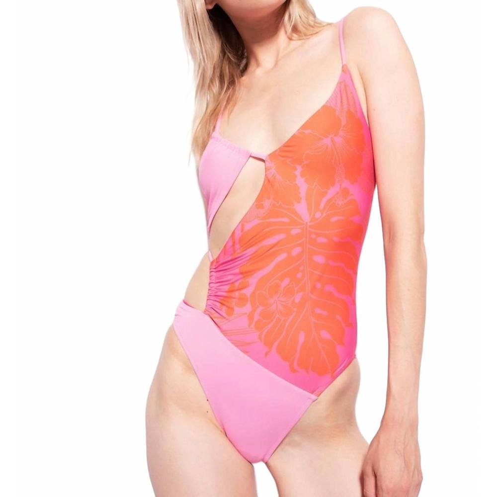 NEW PINKO scogliera swimsuit in pink/orange